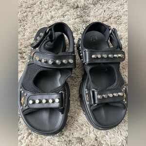 GUCCI Black Aguru Studded Men's trek Sandals Size 9